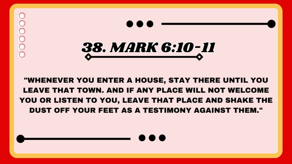 38. Mark 6:10-11