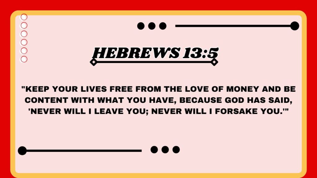 Hebrews 13:5 